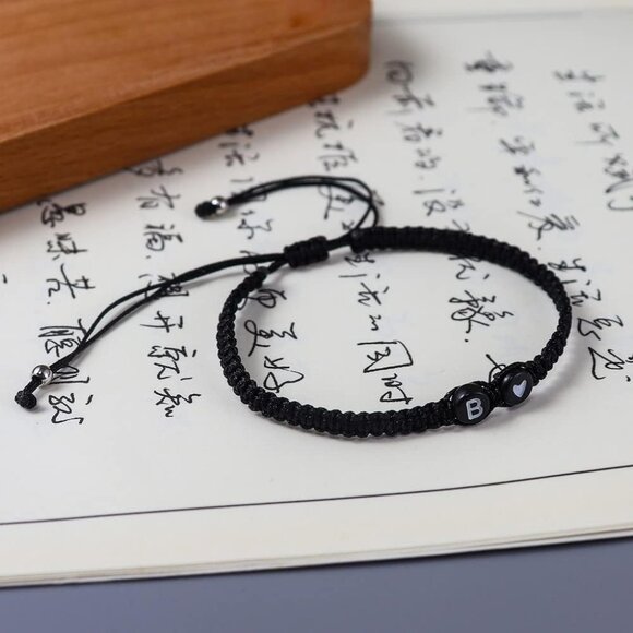 Heart Initial Bracelets 26 Letters Initial Charms Bracelet for Women Gifts A-Z B - Picture 4 of 5